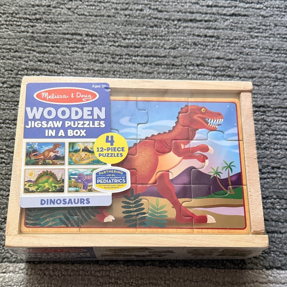 Melissa & Doug Dinosaur Jigsaw Puzzle Set - Red and Brown- unopened
